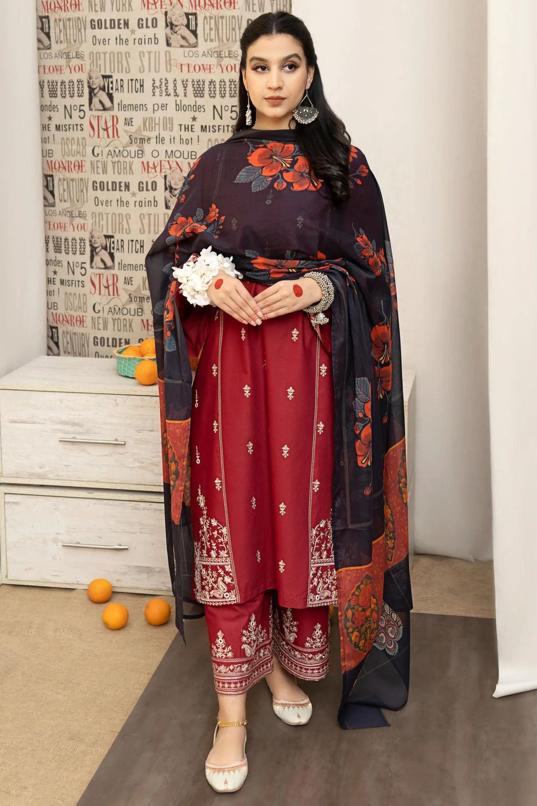 Embroidered Lawn Fancy 3 Piece Dress